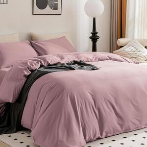 100% Cotton Dusty Pink Duvet Cover Set Full Size